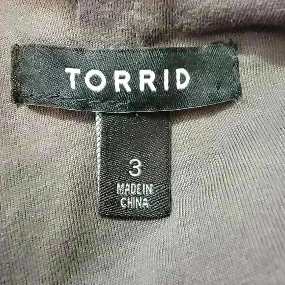 Torrid Blazer Womens 3X Gray Jersey Knit Open Front Tab Sleeve Pockets Career - Picture 6 of 13